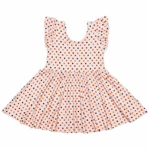 Macaron+Me Dress - 4T - Excellent Used - work once - dusty pink w/ neutral stars